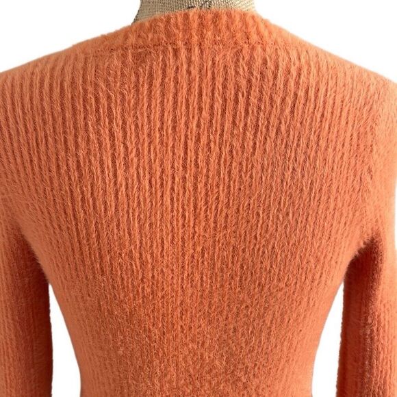 EUC! Mango MNG Orange Fuzzy Cozy Long Sleeve Sweater -Size M (also fits XS/S) - Picture 9 of 11